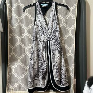 Women's Marciano 100% Silk Halter Top with Animal Print